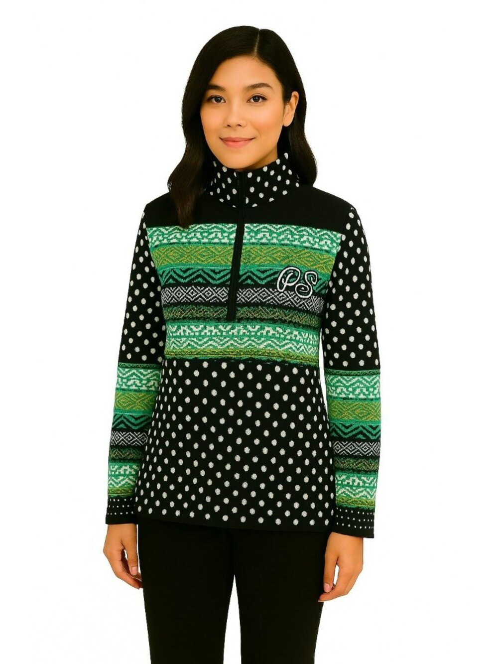 Icelandic Design Womens Large Patterned Wool Acrylic Blend Pullover Sweater